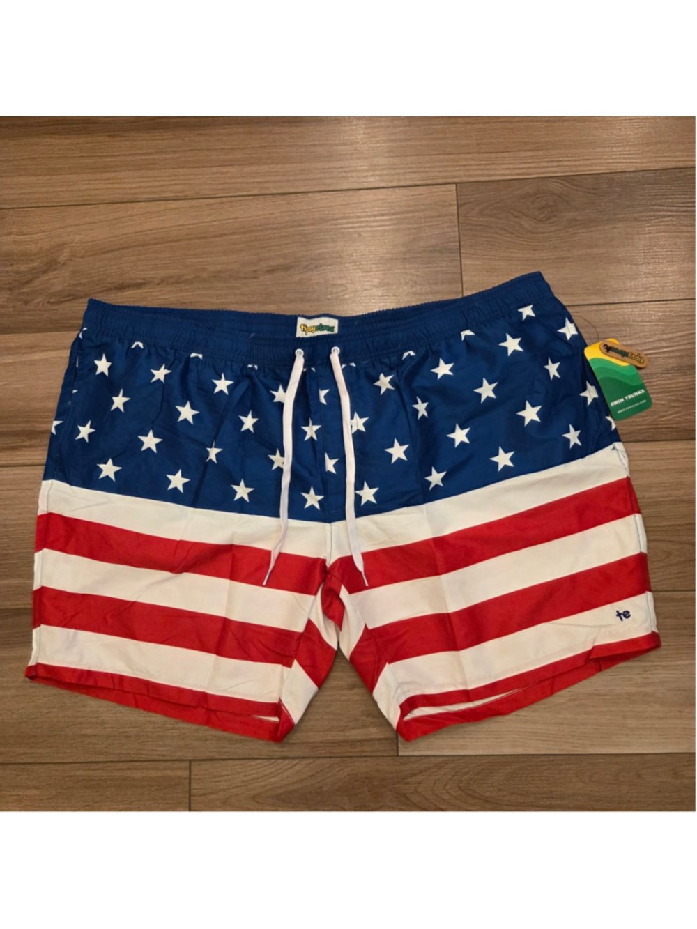 Men's Tipsy Elves Swim Trunks 4XL Blue Red American Flag